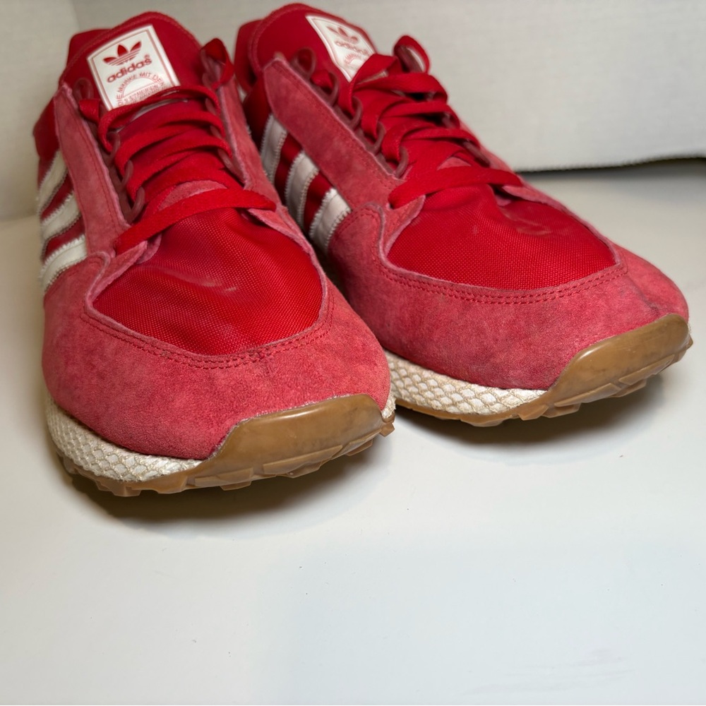 adidas Red and White Athletic Shoes - Picture 6 of 11